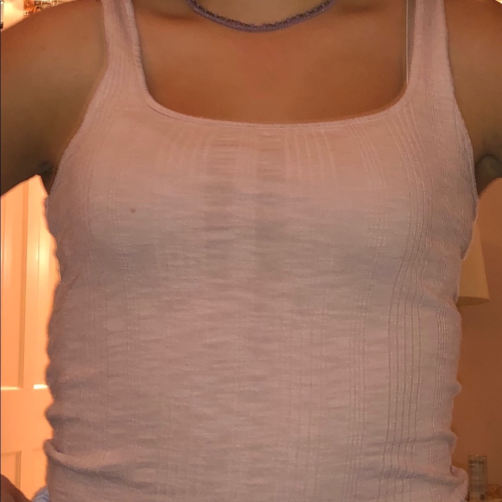 Pink ribbed tank